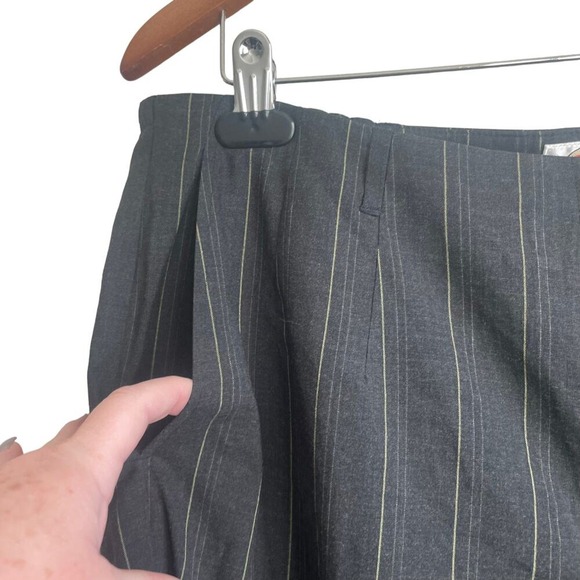 Vintage Talbots Women Pants 14W Black Pinstripe Wide Leg Trouser - Picture 4 of 10